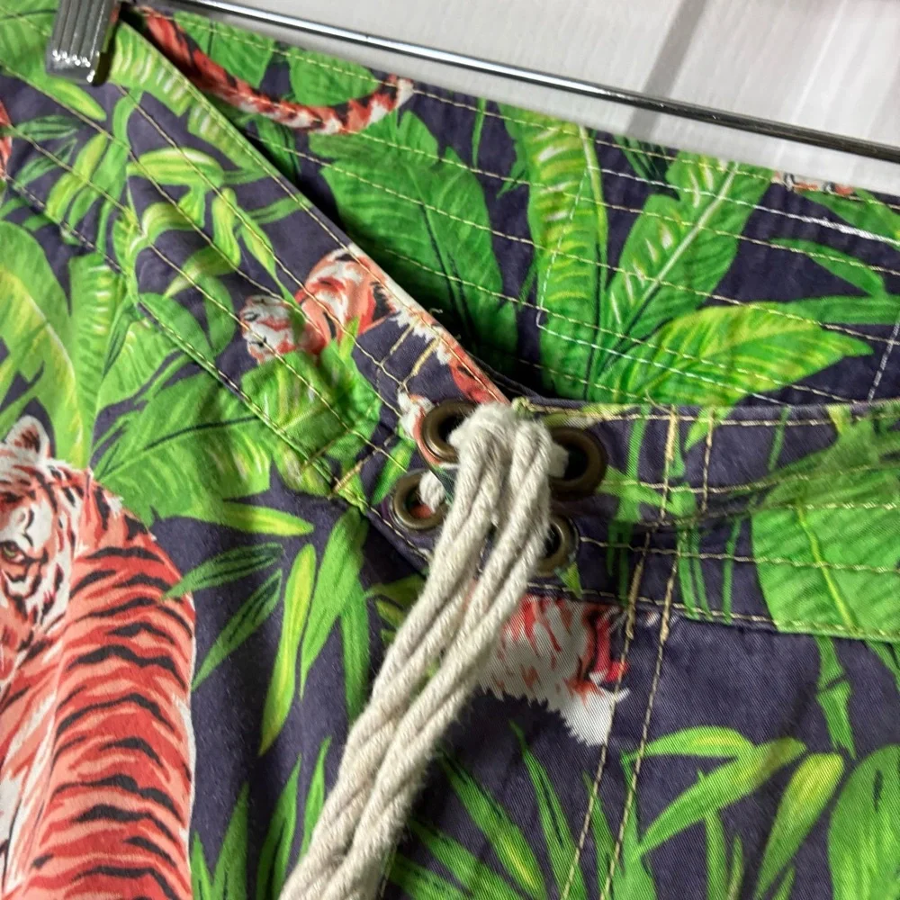 Polo Ralph Lauren Mens 34 Big Lined Swim Trunks Shorts Tiger Jungle Pattern